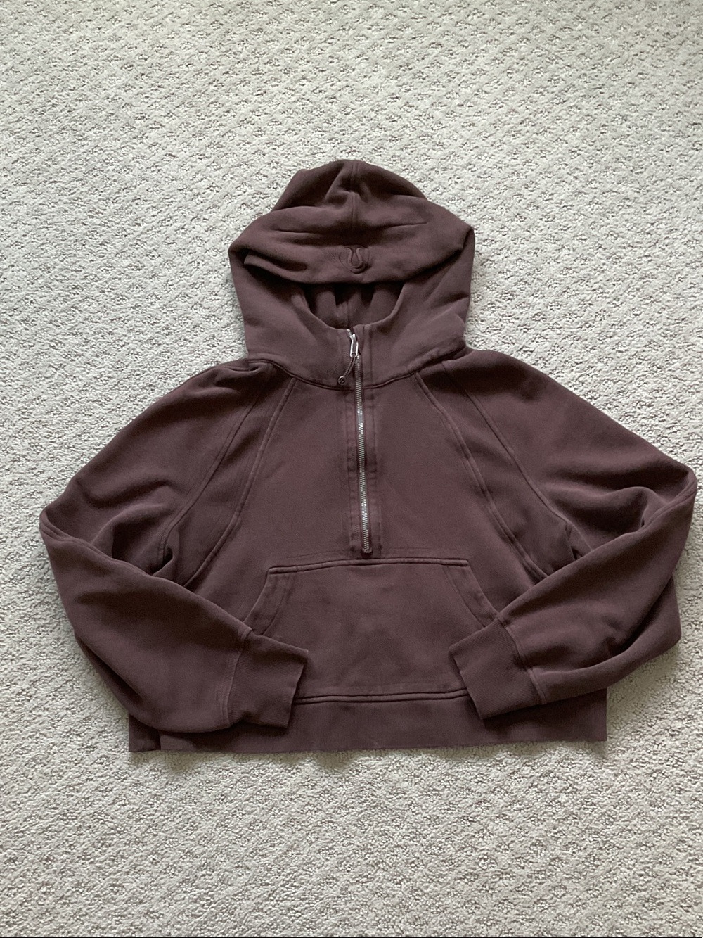 lululemon athletica Brown Hooded Half-Zip Pullover 0436